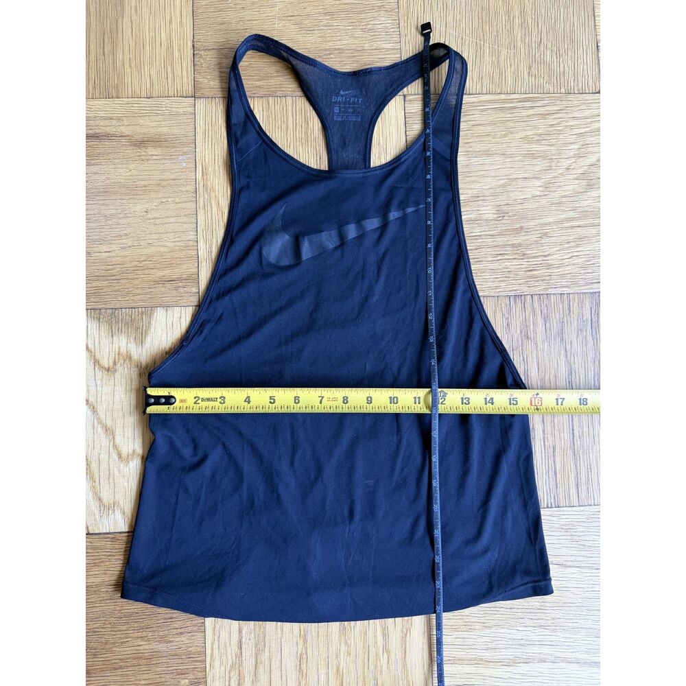 Nike Dri-Fit black loose-fitting tank/singlet Sz XS EUC low/open back racerback - Picture 6 of 6